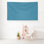 Rustige & eenvoudige Blauwe linnen gestructureerde Spandoek (Insitu)