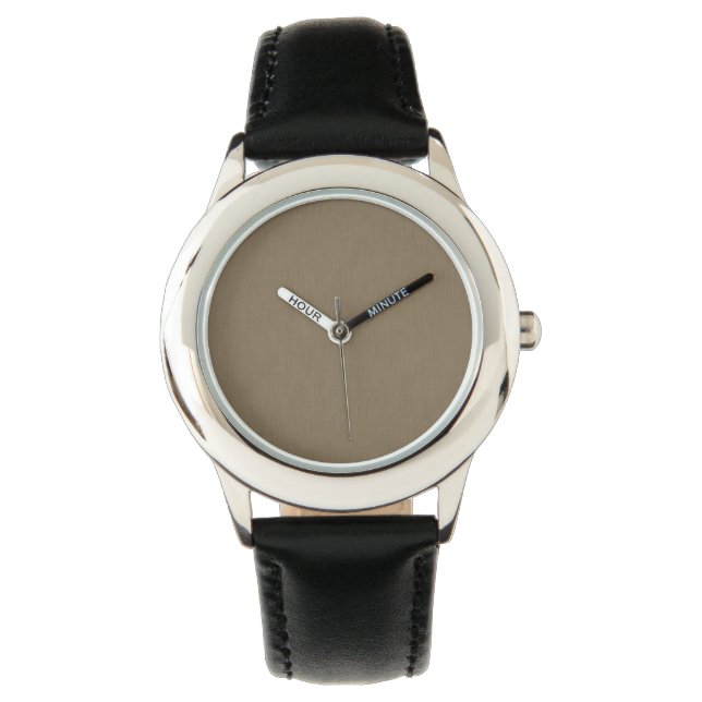 Rustige & eenvoudige bruine textuur achtergrond  horloge (Voorkant)