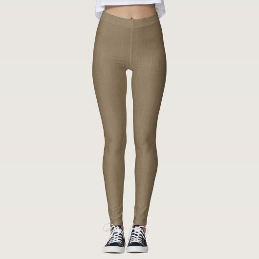 Rustige & eenvoudige bruine textuur achtergrond leggings (Voorkant)