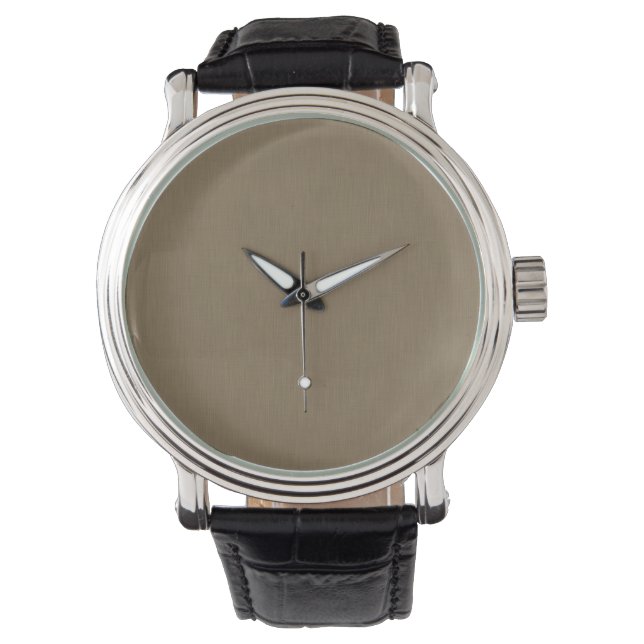 Rustige & eenvoudige bruine textuurachtergrond  horloge (Voorkant)