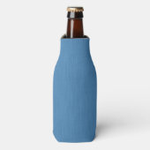 Rustige & eenvoudige effen blauwe textuur achtergr flesjeskoeler (Fles Voorkant)