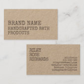 Rustige  Eenvoudige Homemade Handmade Kraft Visitekaartje (Voorkant / Achterkant)