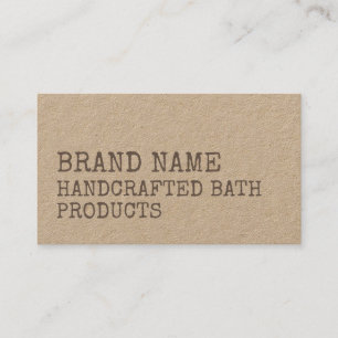 Rustige  Eenvoudige Homemade Handmade Kraft Visitekaartje