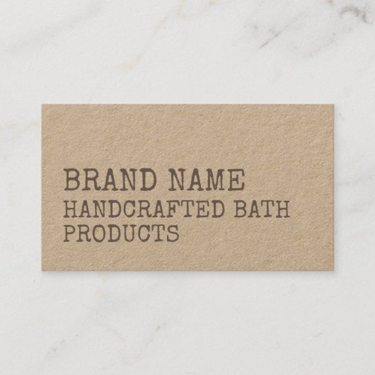Rustige  Eenvoudige Homemade Handmade Kraft Visitekaartje (Voorkant)