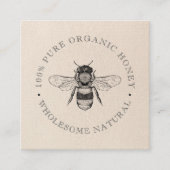 Rustige , eenvoudige honingzwarte bijen vierkante visitekaartje (Voorkant)