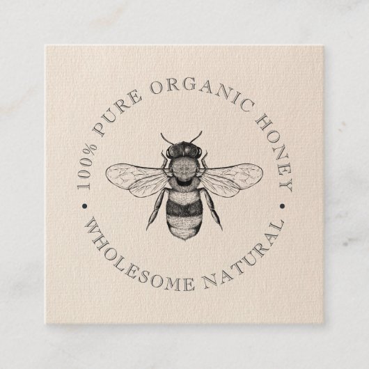 Rustige , eenvoudige honingzwarte bijen vierkante visitekaartje (Voorkant)
