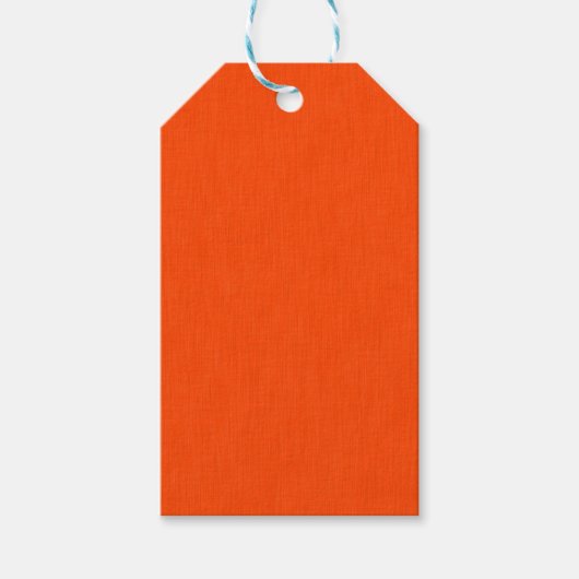 Rustige & eenvoudige oranje textuur achtergrond cadeaulabel (Voorkant)