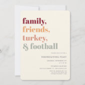 Rustige Eenvoudige Thanksgiving van Football Kaart (Voorkant)