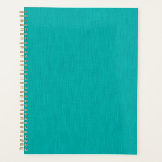 Rustige & eenvoudige Turquoise gestructureerde ach Planner (Voorkant)