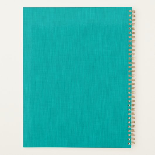 Rustige & eenvoudige Turquoise gestructureerde ach Planner (Achterkant)