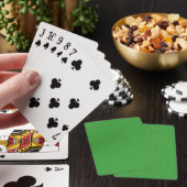 Rustige & eenvoudige visuele groene textuur achter pokerkaarten (Insitu)