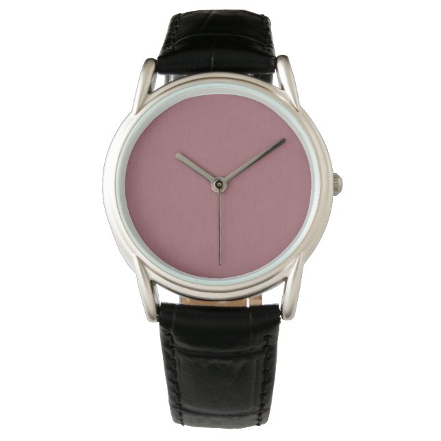 Rustige & eenvoudige visuele mauve gestructureerde horloge (Voorkant)