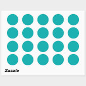 Rustige & eenvoudige visuele turquoise gestructure ronde sticker (Vel)