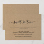 Rustige Eenvoudige zweet Zestien-verjaardag Kaart (Voorkant / Achterkant)