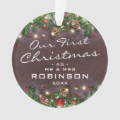 Rustige Eerste Kerst Mis & Mevrouw Nieuwgetrouwden Ornament (voorkant)