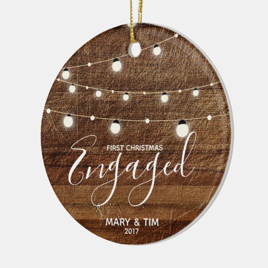 Rustige Eerste Kerstkerst met siercadeau Keramisch Ornament (Links)