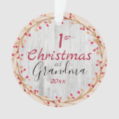 Rustige Eerste Kerstmis als Grootma One-foto Ornament (voorkant)