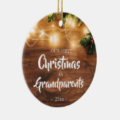 Rustige Eerste Kerstmis als grootouders Keramisch Ornament (Rechts)