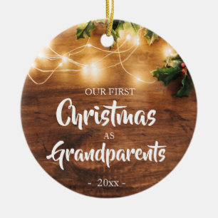 Rustige Eerste Kerstmis als grootouders Keramisch Ornament