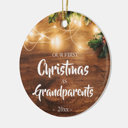 Rustige Eerste Kerstmis als grootouders Keramisch Ornament (Links)