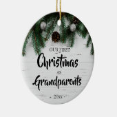 Rustige Eerste Kerstmis als grootouders Keramisch Ornament (Rechts)