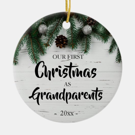 Rustige Eerste Kerstmis als grootouders Keramisch Ornament (Voorkant)