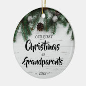 Rustige Eerste Kerstmis als grootouders Keramisch Ornament (Links)