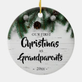 Rustige Eerste Kerstmis als grootouders Keramisch Ornament (Achterkant)