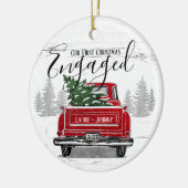 Rustige Eerste Kerstmis met  Red Truck Keramisch Ornament (Links)