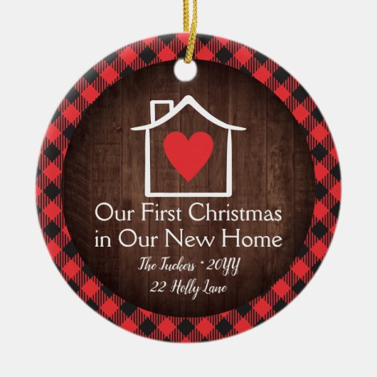 Rustige Eerste Kerstmis Nieuwe startpagina Keramisch Ornament (Voorkant)