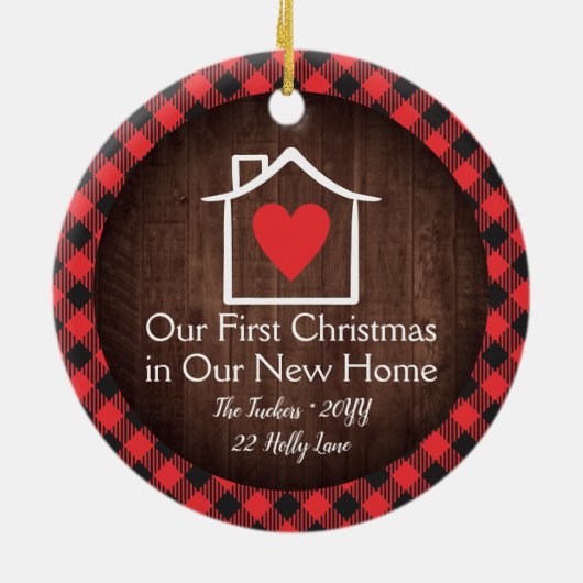 Rustige Eerste Kerstmis Nieuwe startpagina Keramisch Ornament (Achterkant)