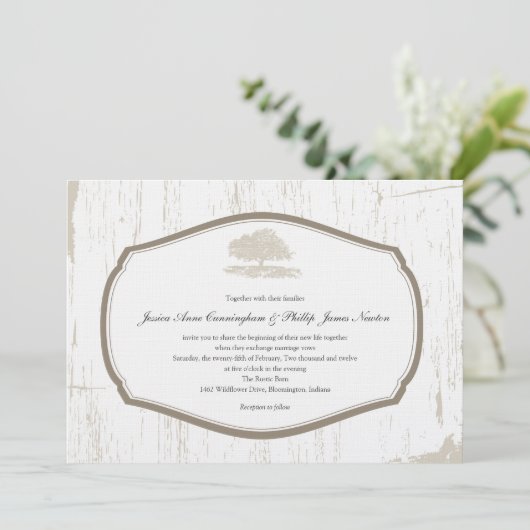 Rustige eikenbomen kaart (Staand voorkant)