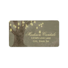 Rustige eikenbomen Mason Jars Adresetiketten Etiket