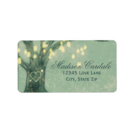 Rustige eikenboom die de Adresetiketten van Mason  Etiket