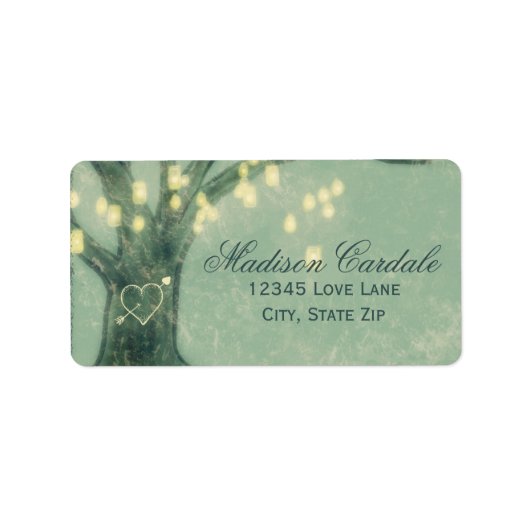 Rustige eikenboom die de Adresetiketten van Mason  Etiket (Voorkant)