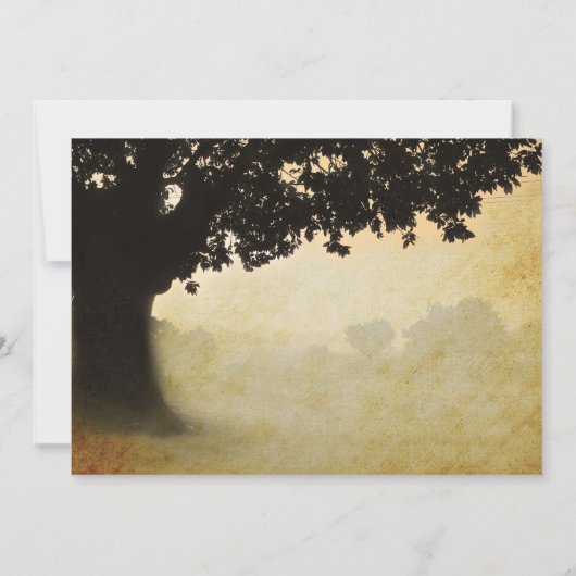 Rustige  eikenboom Mason Jar Lights Wedding Kaart (Achterkant)