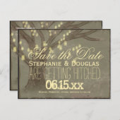 Rustige eikenboom Mason Jars Save the Date Briefka Aankondigingskaart (Voorkant / Achterkant)
