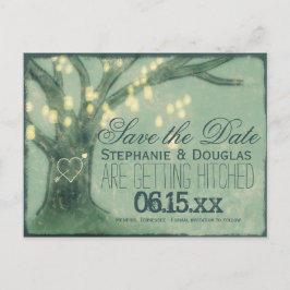 Rustige eikenboom Mason Jars Save the Date Briefka Aankondigingskaart