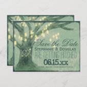 Rustige eikenboom Mason Jars Save the Date Briefka Aankondigingskaart (Voorkant / Achterkant)