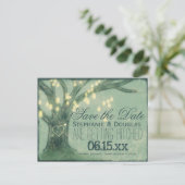 Rustige eikenboom Mason Jars Save the Date Briefka Aankondigingskaart (Staand voorkant)