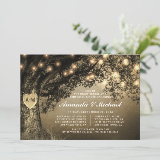 Rustige eikenboom repetitief diner Kaart (Staand voorkant)