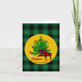 Rustige Eland, Kerstboom, Familienaam, Plaid Kaart (Voorkant)