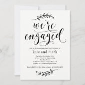 Rustige Elegance EDITABLE COLOR Engagement Party Kaart (Voorkant)
