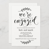 Rustige Elegance EDITABLE COLOR Engagement Party Kaart (Voorkant / Achterkant)
