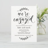 Rustige Elegance EDITABLE COLOR Engagement Party Kaart (Staand voorkant)