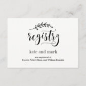 Rustige Elegance EDITABLE COLOR Registry Kaart (Voorkant)