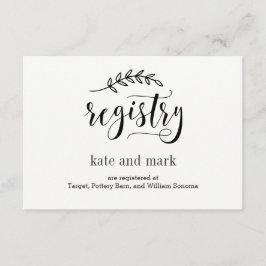 Rustige Elegance EDITABLE COLOR Registry Kaart