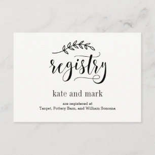 Rustige Elegance EDITABLE COLOR Registry Kaart