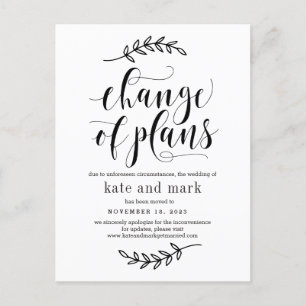 Rustige Elegance EDITABLE COLOR Wedding Update Briefkaart