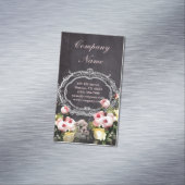 rustige elegant  botanisch karton floraal magnetisch visitekaartje (Voorbeeld)